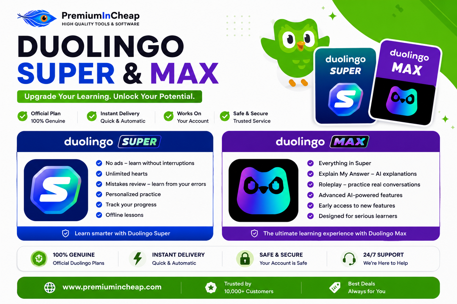 duolingo super and max in cheap