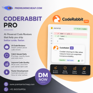 CodeRabbit Pro cheapest price discount affordable yearly subscription PremiumInCheap